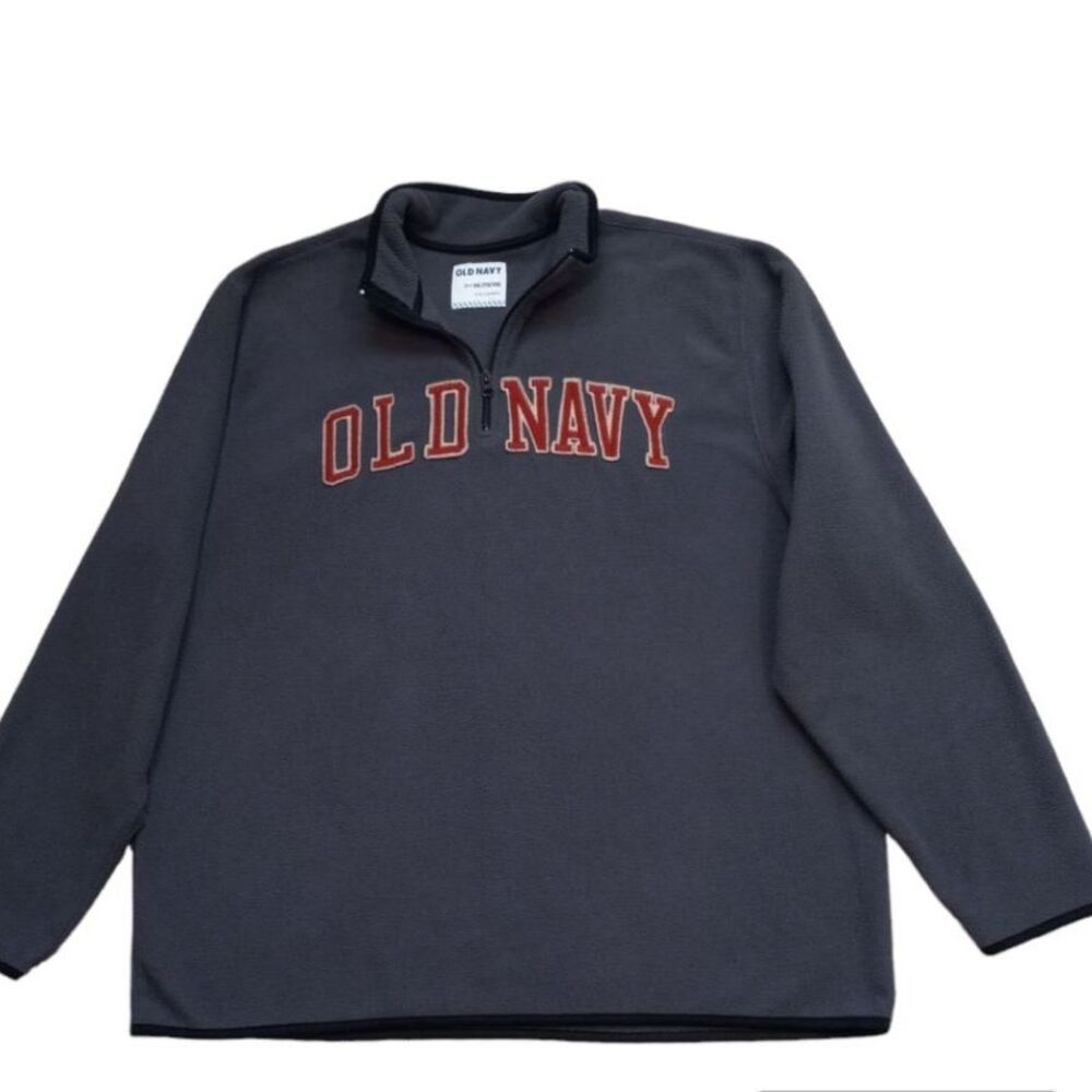 Old Navy xxl Sweater Gray Long Sleeve Slouchy Casual Quarter-Zip Pullover Y2K